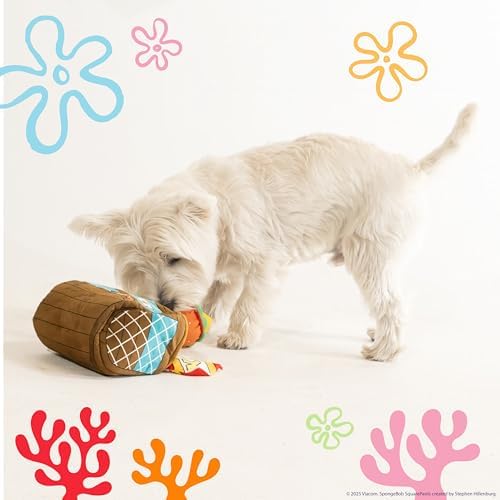SpongeBob SquarePants Plush Dog Toys, Nesting Toy Krusty Krab Set, 3-Pack