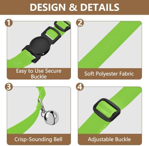 Yellow Green Gradient Cat Bell Collar 2 Pack Kitten Collars Adjustable 10.6 to 17.1 Inches