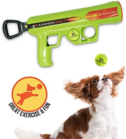 Hyper Pet MINI K9 Kannon Dog Ball Thrower Launcher for Small Dogs (Small Breeds Up To 20 Pounds), Includes 1 Hyper Pet 2 Inch Tennis Ball (Smaller than Regular Tennis Ball)