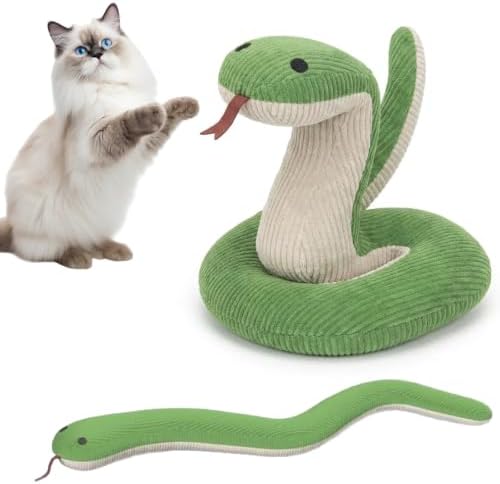 Shudyear Cat Snake Toy with Catnip, Crinkle Cat Toy for Cats, Soft Plush Kicker Toy for Indoor Cats, Interactive Cat Toy for Exercise & Stress Relief