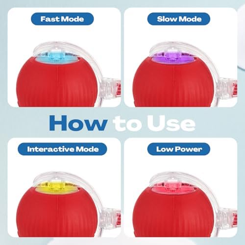 VioraWhite 2 Pcs Interactive 360° Rolling Cat Dog Toy Ball, Electric Cats Ball Toy Smart Automatic Self Rolling Dogs Balls Smart Electric Toys for Dog Cat
