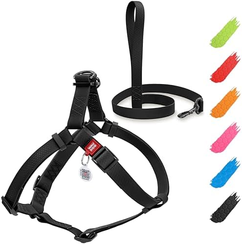 WAUDOG Waterproof Dog Harness with QR Code Tag & Metal Clasp