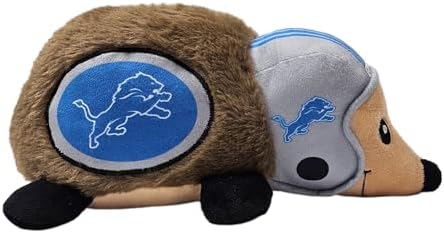 NFL Detroit Lions Plush Hedgehog Toy for Dogs & Cats, Cool Soft Pet Toy for Fun and Interactive Play, Dog Chew Toy with Squeaker, Licensed Hot Pet Toy
