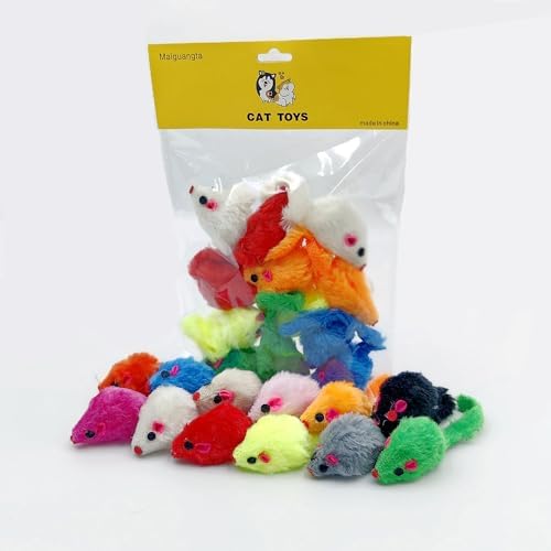 12PCS Cat Mouse Toys, Faux Fur Interactive Catnip Mice