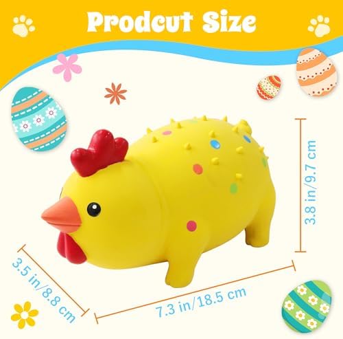 Squeaky Pig Dog Toys, Rubber Pig Dog Toys for Small, Medium & Large Dogs, Durable Interactive Latex Squeaky Chew Toys