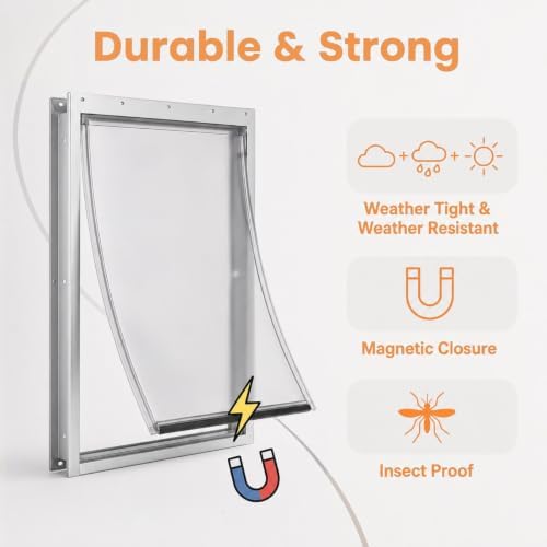 AMZOO Extra Large Dog Door Replacement Flap PetSafe 13 3/4”x24 3/8” 2 Packs | Compatible Freedom PAC 11-11040 Pet Door Flaps Magnetic Closure Weather-Resistant Durable Non-Toxic Silicone Easy Install