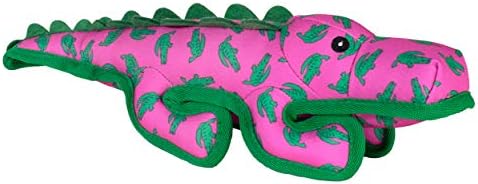 The Worthy Dog Animal Pattern Tough Plush Squeaky Dog Toy, Alligator