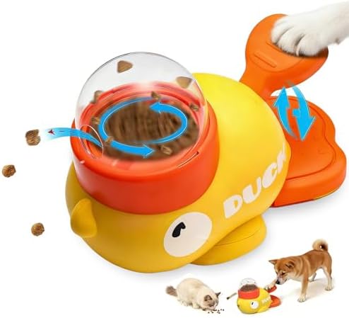 Interactive Puzzle Toy Treat Dispenser Toy for Dog & Cat, Duck Slow Feeder | Eenrichment Toys for Small Medium Dogs & Cats, Promotes IQ Training Reduces Bloating Anti Gulping