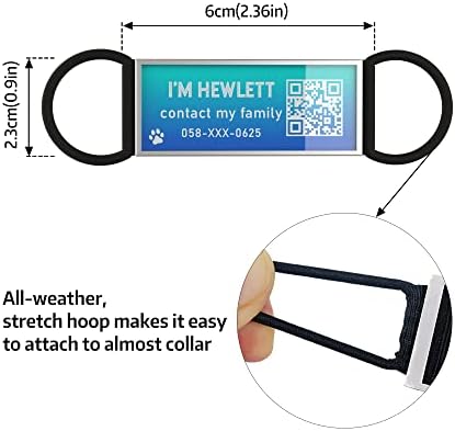 QR Code Dog Tag, Silent Slide-On Pet ID Name Tag for Dogs, Cats & Horses – Custom Personalized Noiseless Tag with Jingle-Free Fit & Online Profile Display