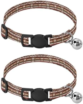 Stripes Geometric Tribal Easy to Wear Kitten Collars 2 Pack Dog Collars for Small Dogs