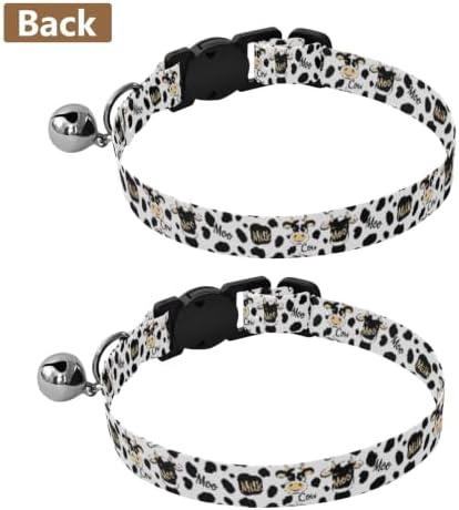 Cartoon Cows Cat Neck Collar, 2 Pack Cat Bell Collar