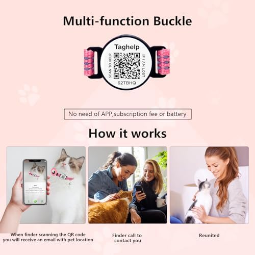 Reflective AirTag Cat Collar Breakaway, TAGHELP GPS Cat Collar with Apple Air Tag Holder, Cat Tracker Collars with Safety Elastic Band for Girl Boy Cats, Kittens and Puppies (Blue)
