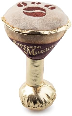 Haute Diggity Dog Espresso Muttini Plush Dog Toy, Cocktail Parody Chew Toys