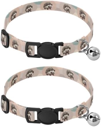 Cute Hedgehogs Kitten Collar 2 Pack for Cats Adjustable Length 10.6" to 17.1"