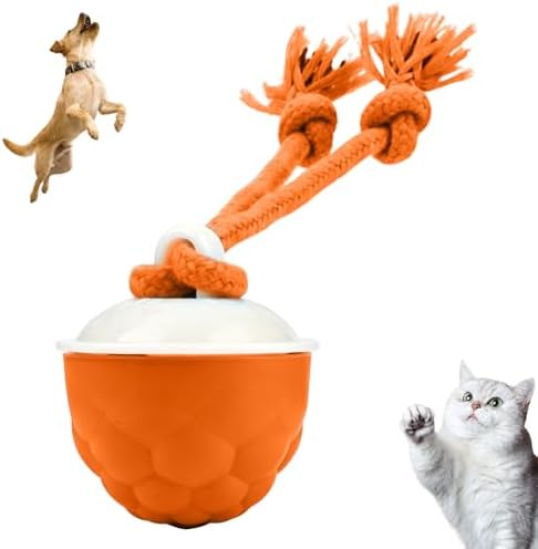 Interactive Dog Toys, 2026 Upgraded Motion Activated Automatic Rolling Ball Toys, USB Rechargeable for Small/Medium/Large Dogs Balls (Orange)