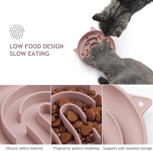 Coomazy Slow Feeder Cat Bowl Silicone Pet Puzzle Feeder for Slow Eating