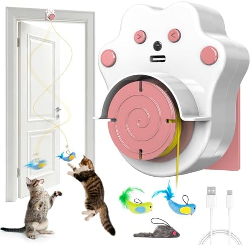 Interactive Cat Toys for Indoor Cats, Automatic Flying Bird & Mouse