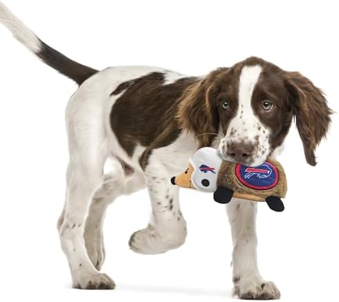 NFL Buffalo Bills Plush Hedgehog Toy for Dogs & Cats, Cool Soft Pet Toy for Fun and Interactive Play, Dog Chew Toy with Squeaker, Licensed Hot Pet Toy