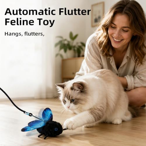 Fluttering Butterfly Cat Toy, 2027 New Cat Toys for Indoor Cats (Orange)