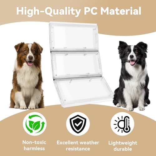 3-Panel Airseal Pet Door Replacement Flap,4 Durable Spare Rubber Strips,Compatible with Ideal Pet Product 10.25"x15.75" Extra Large Pet Door,Easy Installation