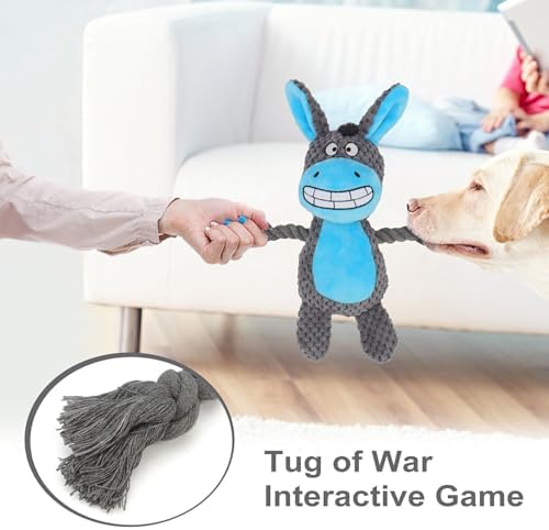 Dog Toys, Dog Squeaker Toys with Crinkle Paper (Dark Gray Donkey)