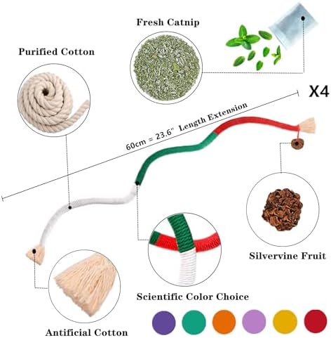 Cat Toys 21PCS Mix Catnip Chew Rope Silvervine Stick for Indoor Cat