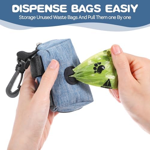 Yuanchu 3 Pcs Dog Poop Bag Dispensers, Dog Waste Bag Holder for All Leash Attachment Puppy Poop Bag Dispenser Zipper Pouch with Carabiner Clip for Cats Dogs Pet