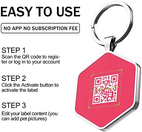 QR Code Dog Tags Personalized Pet ID Tags - Customize Dog Cat Tag - Pet Online Profile Display Pet Information