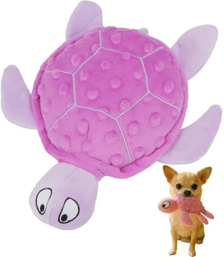 Plush Turtle Dog Toy with Squeaker for Small Dogs and Puppies