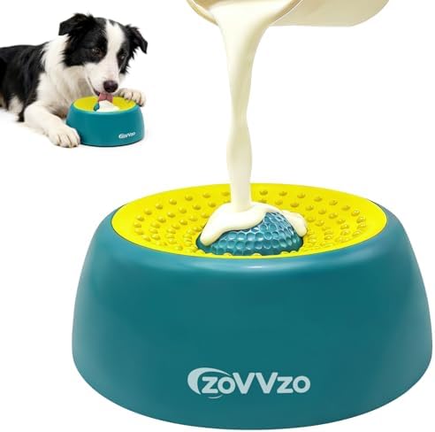 Rolling Slow Feeder Dog Bowls with Interactive Lick Ball