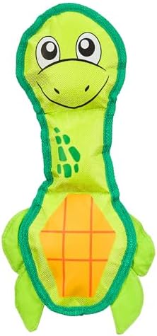Outward Hound Fire Biterz Turtle Plush Firehose Material Interactive Dog Toy, Medium