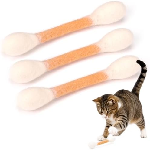 Swabs Cat Toys with Catnip, Cat Toys for Indoor Cats, 3Pcs