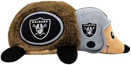 NFL LAS Vegas Raiders Plush Hedgehog Toy for Dogs & Cats, Cool Soft Pet Toy for Fun and Interactive Play, Dog Chew Toy with Squeaker, Licensed Hot Pet Toy