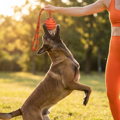Ball on Rope Dog Toy - Durable Interactive Training Toy