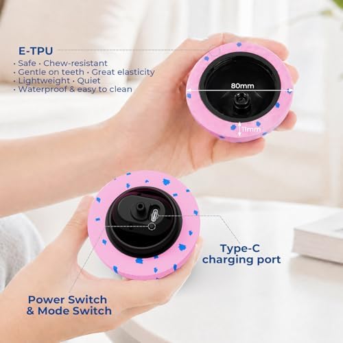 Fsitego Interactive Dog Ball Toys, Automatic Moving Bouncing, Rotating Smart Dog Toy for Small, Medium, Large to Keep Them Busy, Durable E-TPU Material & IP65 Waterproof, 5H Continuous Use(Pink)