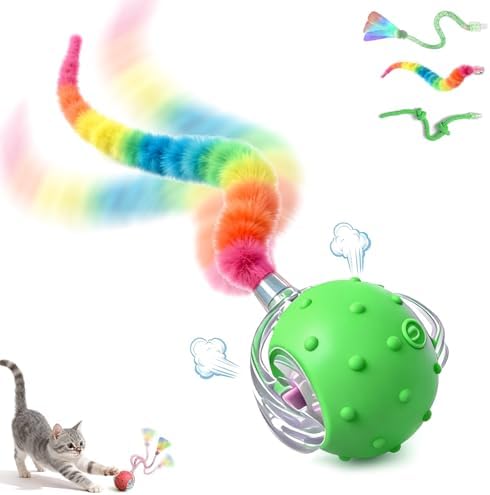 Interactive Cat Toys for Indoor Cats,3-Tails,Automatic Moving Kitten Toys