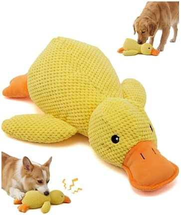 JINTONE Funny Dog Toy,Yellow Squeaky Dog Toy Duck for Dogs(Small Size)