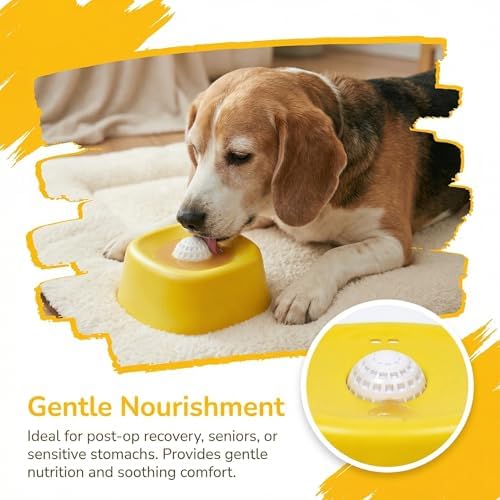 YCD-incerda Slow Feeder Lick Bowl with Rolling Ball (1, Yellow)