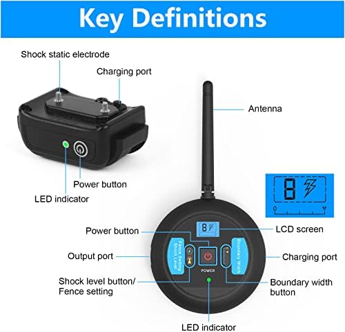 Wireless Dog Fence Collar, Waterproof Rechargeable for Stubborn Dogs