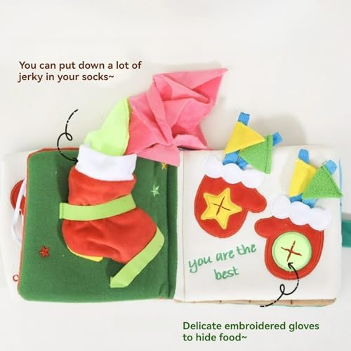 Dog Snuffle Sound Book Crinkle Hide Treat Puzzle (Xmas)