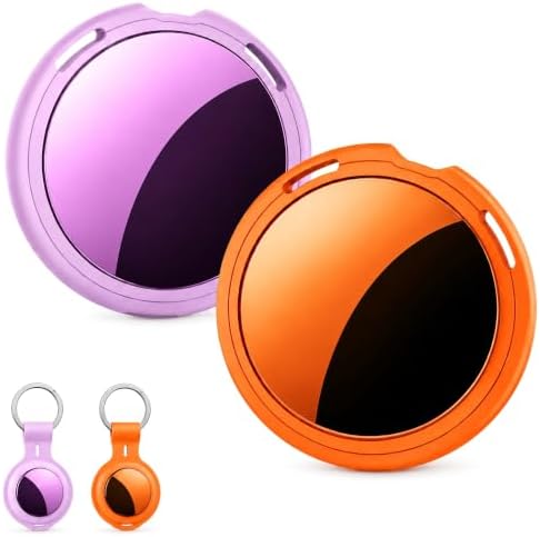 2 Pack Tracker Tags Finder Apple Find My MFi Certified Waterproof iOS Only | Bluetooth Air Smart Tags Item Finder Locator Worldwide Tracking for Key Pets Wallet Backpack Dogs Luggage Replaceable Battery