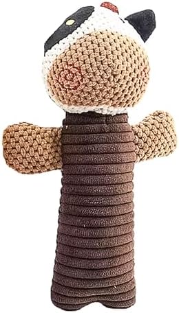 NatureTailsPaw Soft Dog & Cat Toy – Cute Squeaky Interactive Chew Toy for Puppies & Kittens, Durable Plush Teething Toy for Small, Medium & Large Breeds (Bear)