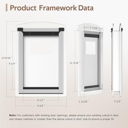 Cat Door for Exterior & Interior Doors with Steel Frame
