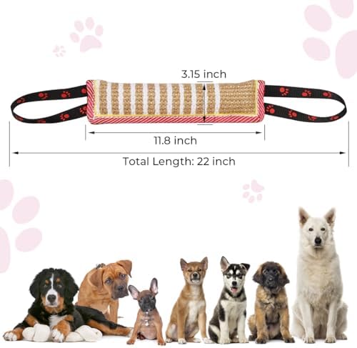 DGSL Dog Tug Toy Dog Bite Jute Pillow Pull Toy for Small and Medium Dogs