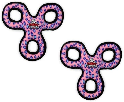 TUFFY® : 2 Pack 3Way Tug Dog Toy: Ultra Durable Plush Toy with Multiple Layers & Reinforced Seams, Washable and Floats, Original Construction