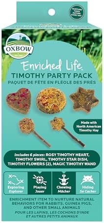 Oxbow Timothy Hay Party Pack, Rabbit & Guinea Pig Toys, Bunny Enrichment