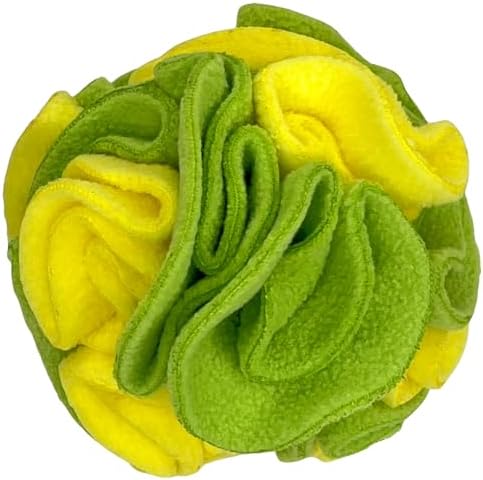 Glory To Dog Puppy/Small Breed Snuffle Dog Puzzle Ball Toy Yellow and Green
