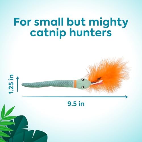 Instincts by SmartyKat HappyNip Tricky Twister Bendable Snake Plush Cat Toy, Contains Catnip & Silvervine - Blue, One Size