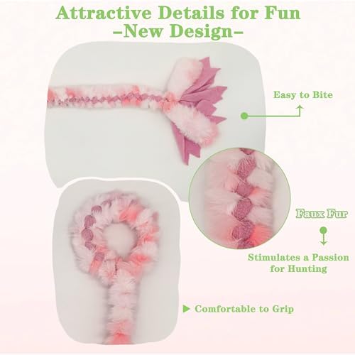Braided Fleece Dog Tug Toy, Interactive Tug of War Rope, Faux Fur