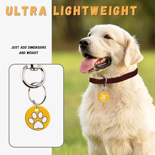 tag8 Smart Pet ID Tag – Anti-Loss NFC & QR Code Tag, Silent Silicone Dog & Cat ID Collar Tag, Digital Pet Profile & Easy Owner Contact - Yellow